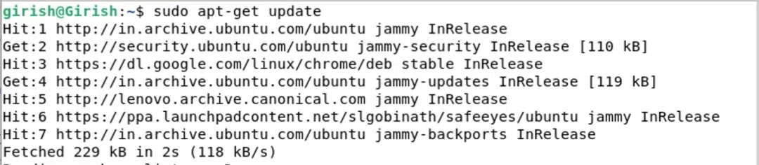 Update apt index