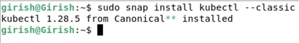 Install kubectl using snap