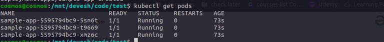 Listing kubernetes Pods