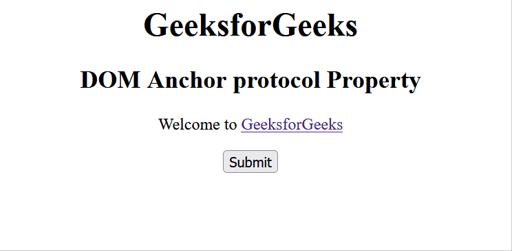 HTML DOM Anchor protocol Property - GeeksforGeeks