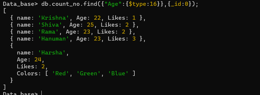 example of using $type operator