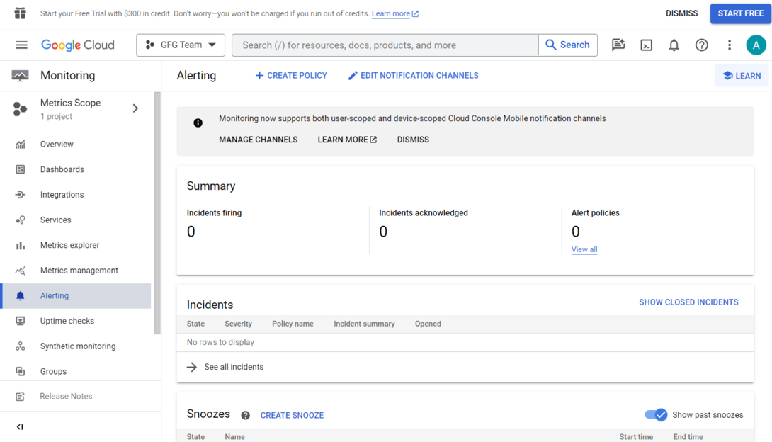 Setup Monitoring Alerts