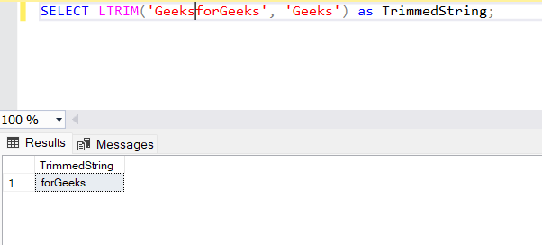 remove substring using ltrim function