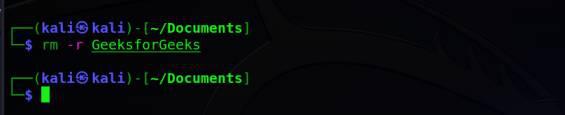 Removing the GeeksforGeeks directory in a Recursive manner