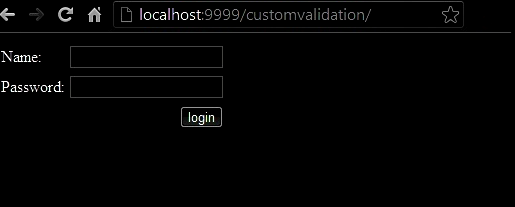 Custorm Validation Output