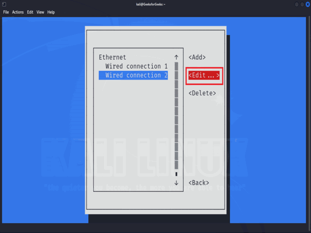 Modifying Connection Settings