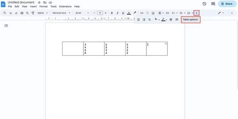 table-options