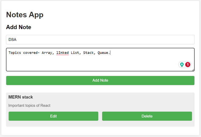 Notes Maker App using MERN Stack - GeeksforGeeks