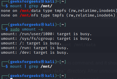 Unmount File System In Linux Using The Umount Command - GeeksforGeeks