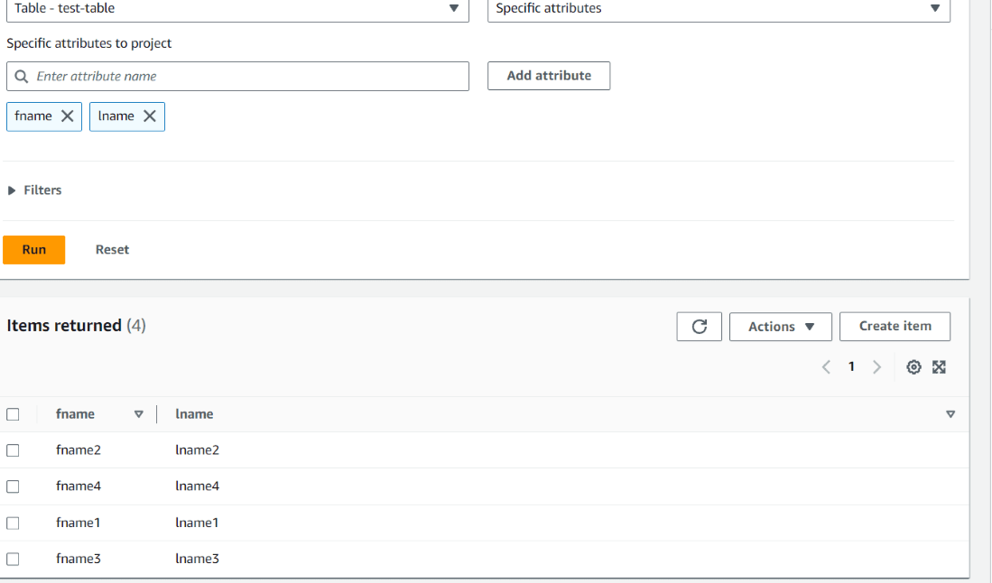 Test Table example