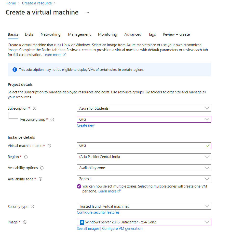 Configuring the Virtual Machine