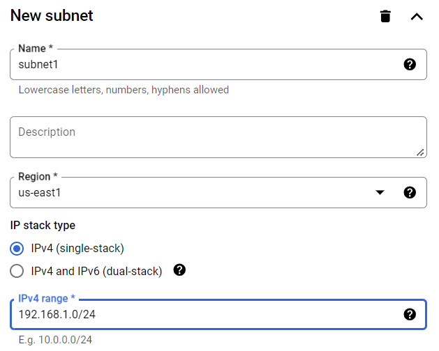 Creating New Sub Net