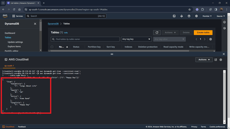 Read An Item From A DynamoDB Table - GeeksforGeeks