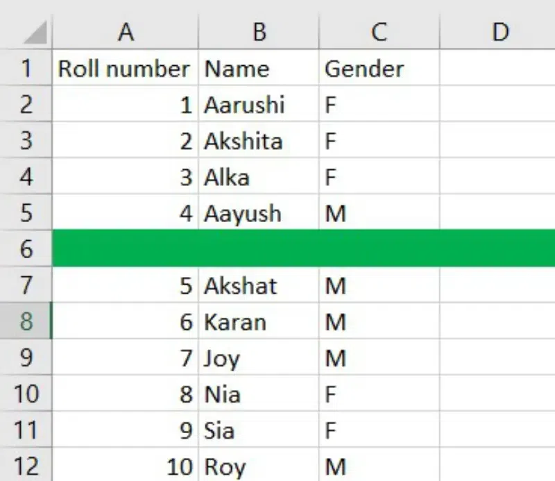 Open an Excel Sheet with Blank Rows