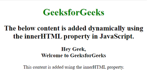 JavaScript innerHTML - GeeksforGeeks