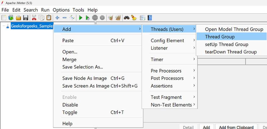 Adding a Thread Group