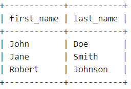 select column example output