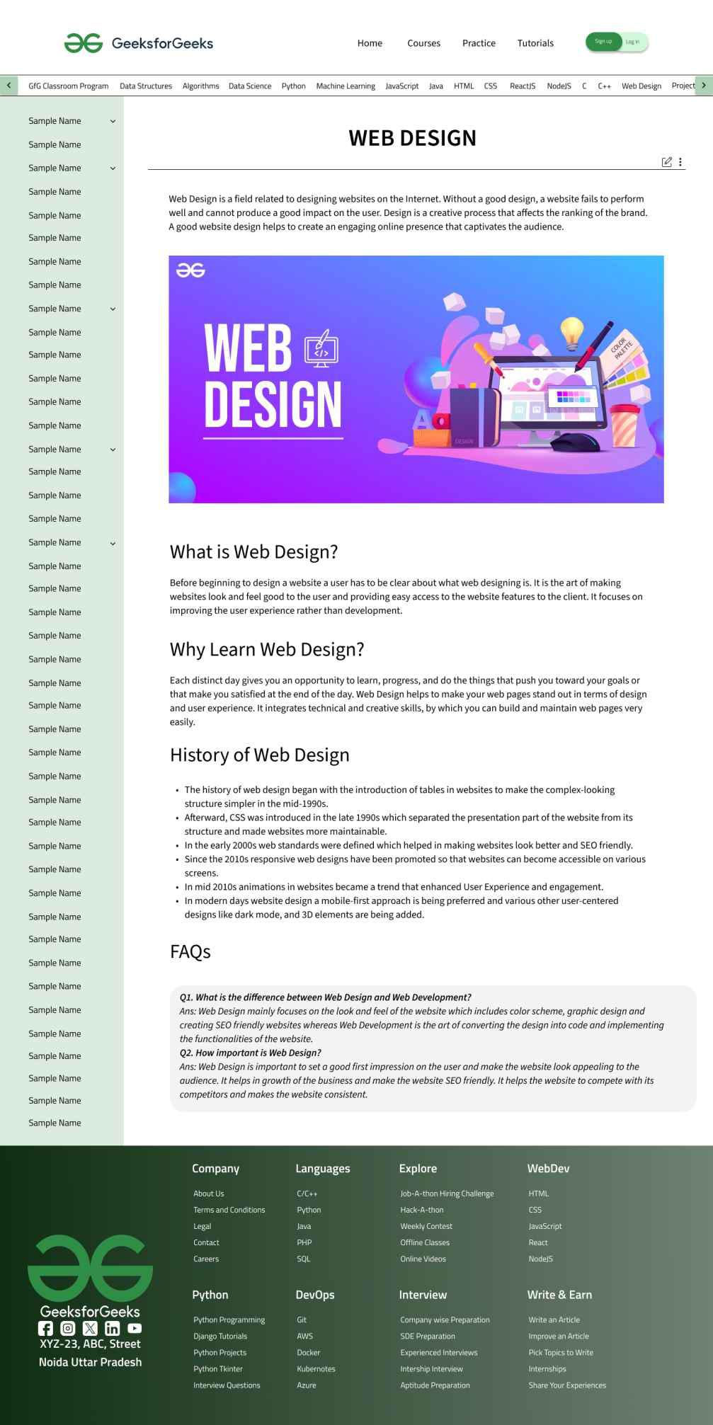 Article Page Design