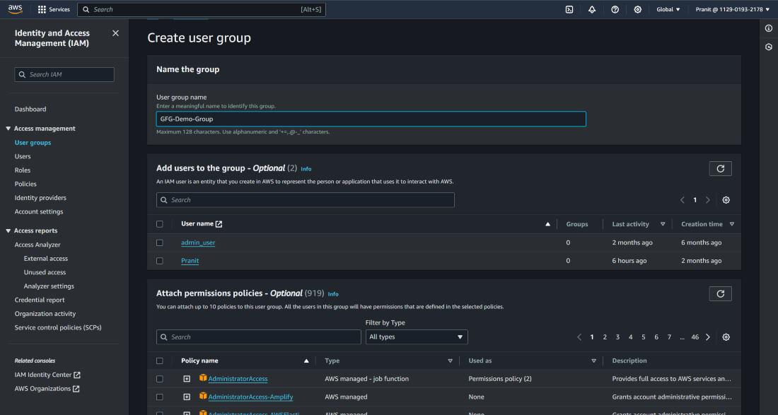 Amazon Web Service (AWS) IAM Role VS Group - GeeksforGeeks