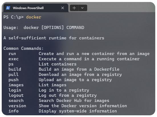 Running Docker CLI in Windows