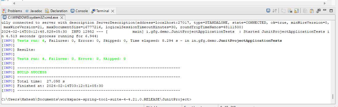 After test cases runs successfully