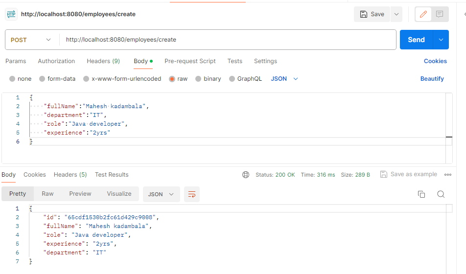 API runs in POSTMAN