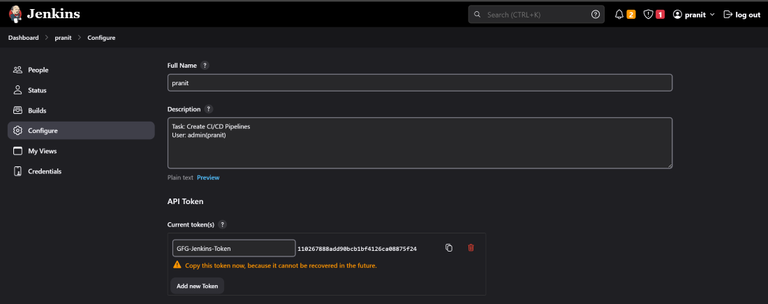 How To Get The API Token For Jenkins ? - GeeksforGeeks
