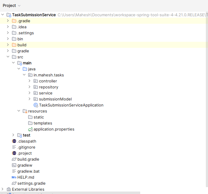 TaskSubservice Project Structure