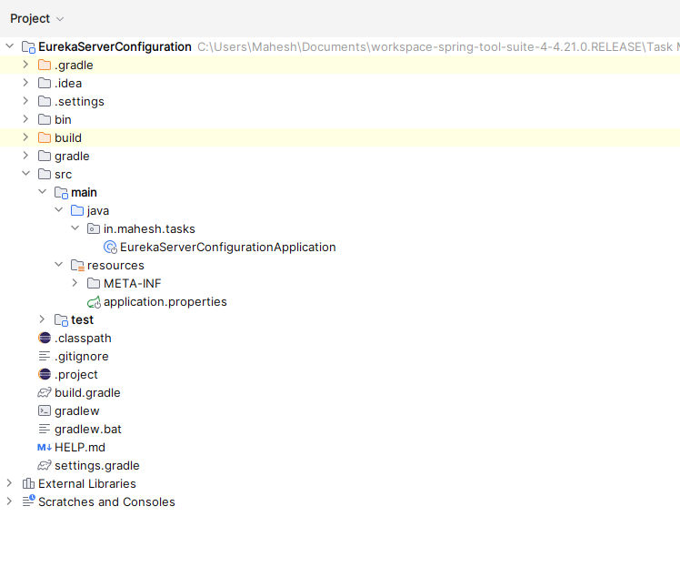 EurekaServer Project Structure