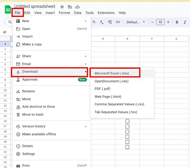 GoogleSHeet-to-excel