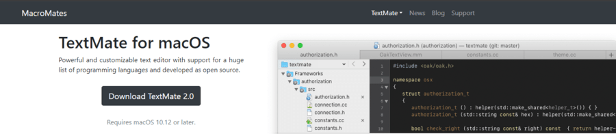 TextMate-Code/Text Editors For Mac
