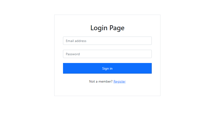 Login Page using React