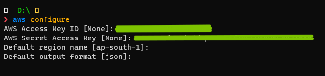 Configure the AWS Credentials