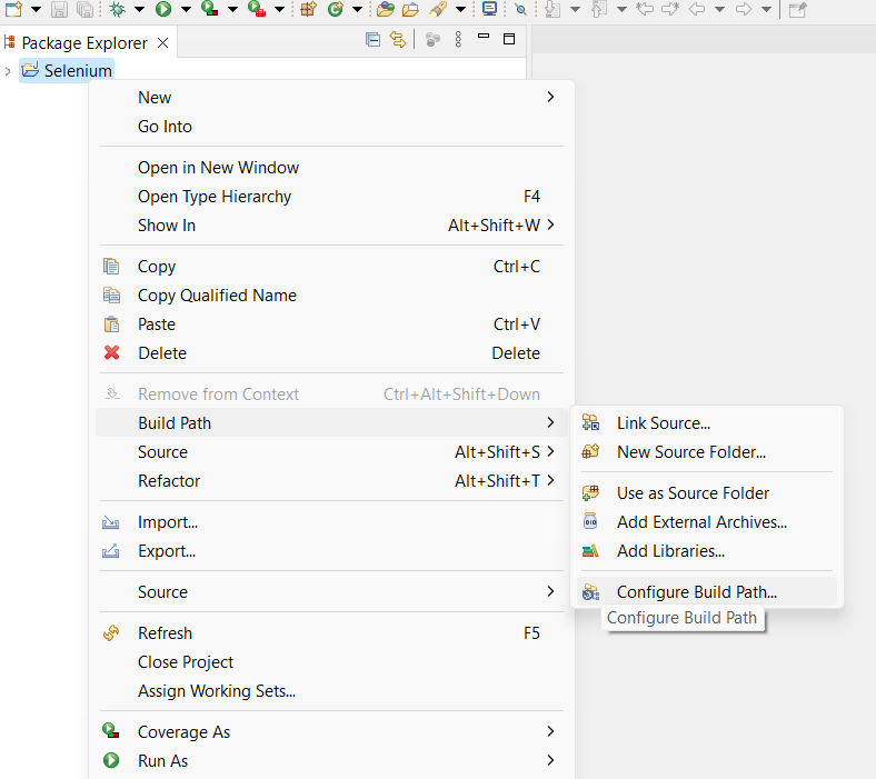  Add Selenium Jar to Project Build Path