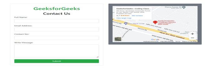 Design a Contact Page with a Map using Bootstrap - GeeksforGeeks