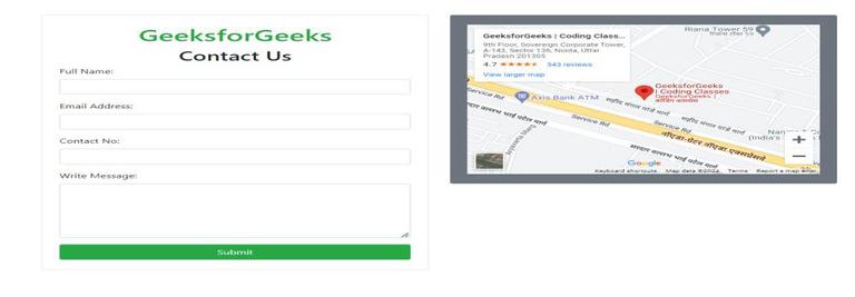 Design a Contact Page with a Map using Bootstrap - GeeksforGeeks