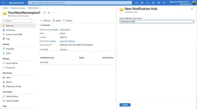 Azure Notification Hubs for Mobile Push Notifications - GeeksforGeeks