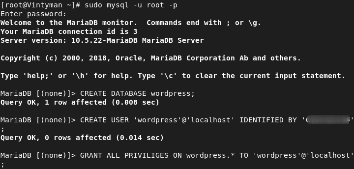 configure the database