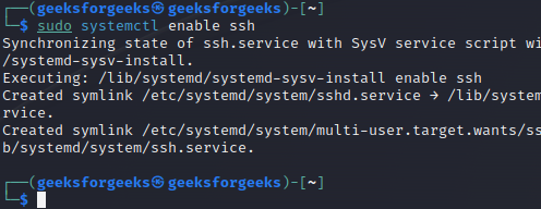 enable ssh in kali linux