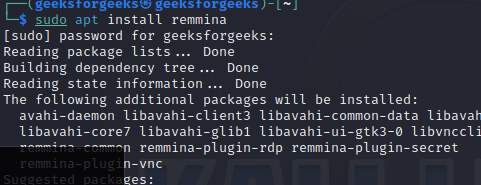 installing remmina in Kali linux