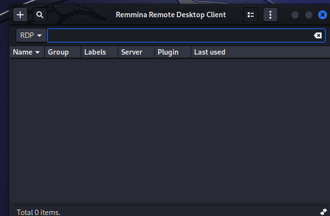 opening Remmina in kali linux