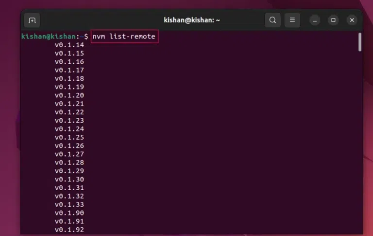 nvm-list-remote