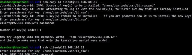 ssh-copy-id targetnode@itsIPAddress