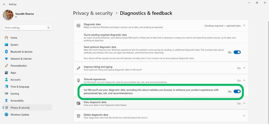 نحوه غیرفعال کردن-تبلیغات-از-DIAGNOSTIC-DATA-ON-WINDOWS-11