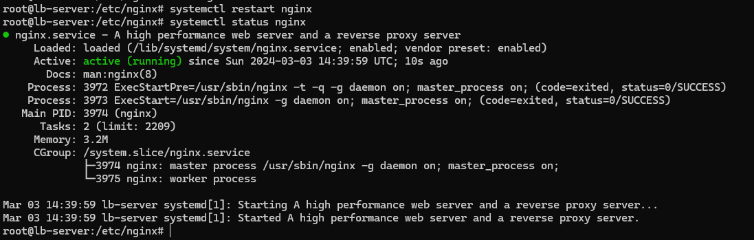 Restart the Nginx 