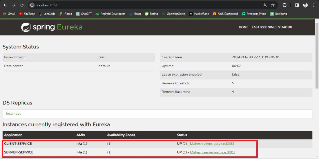 Eureka Dashboard