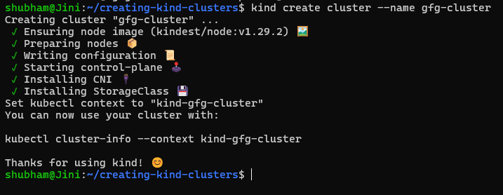 Creating Cluster using Kind