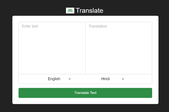 Text Translation Tool using MERN Stack - GeeksforGeeks