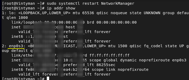 displaying available network interface