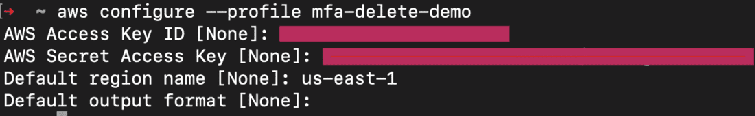 Configure AWS CLI for profile